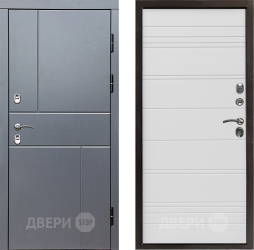 Входная металлическая Дверь Престиж TERMO с терморазрывом Горизонт Грэй Line Белый в Истра