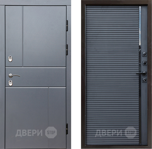 Входная металлическая Дверь Престиж TERMO с терморазрывом Горизонт Грэй Porte Черный кварц в Истра