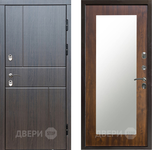 Входная металлическая Дверь Престиж TERMO с терморазрывом Горизонт Венге Зеркало пастораль Дуб в Истра