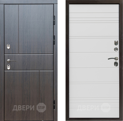 Входная металлическая Дверь Престиж TERMO с терморазрывом Горизонт Венге Line Белый в Истра