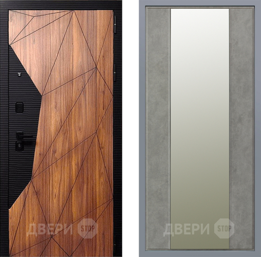 Дверь Заводские двери Морра Зеркало Макси Бетон темный в Истра