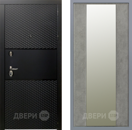 Дверь Заводские двери Тефлон Зеркало Макси Бетон темный в Истра