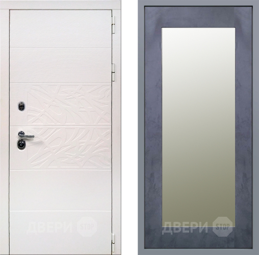 Дверь Заводские двери Дэко Вайт Зеркало Модерн Бетон темный в Истра