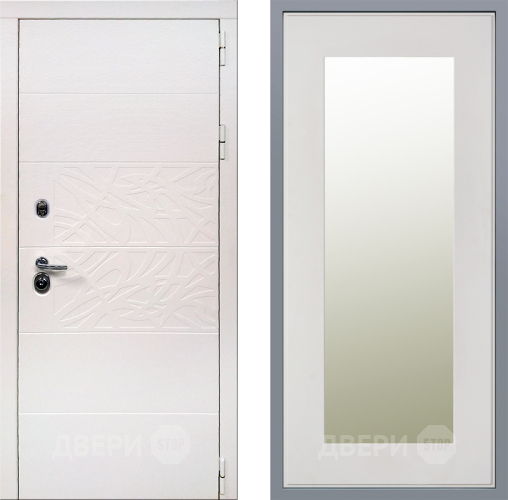 Дверь Заводские двери Дэко Вайт Зеркало Модерн Белый софт в Истра