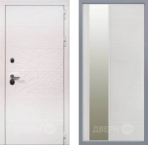 Дверь Заводские двери Дэко Вайт Зеркало Лира Белый софт в Истра