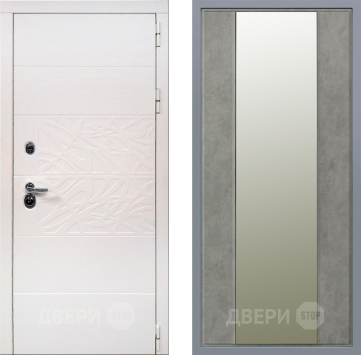 Дверь Заводские двери Дэко Вайт Зеркало Макси Бетон темный в Истра