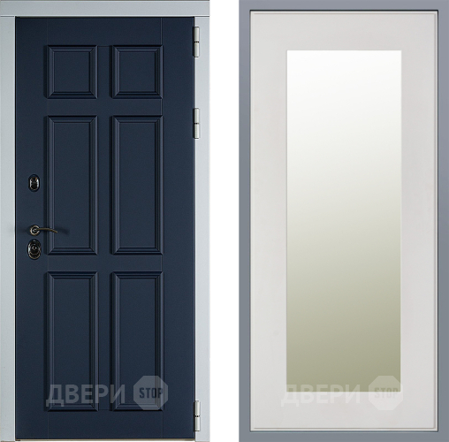 Дверь Заводские двери Стокгольм Зеркало Модерн Белый софт в Истра