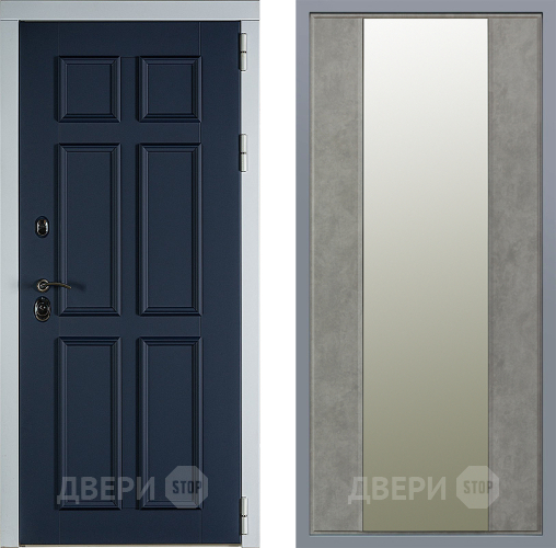 Дверь Заводские двери Стокгольм Зеркало Макси Бетон темный в Истра