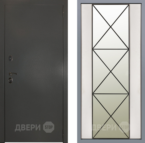 Дверь Заводские двери Эталон 3к антик серебро Зеркало Перфекто Структурное дерево в Истра