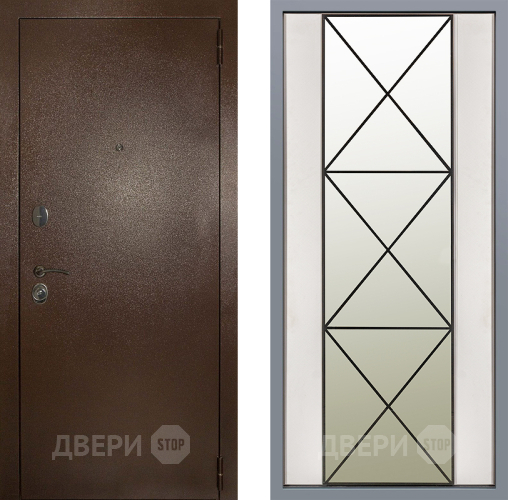 Дверь Заводские двери Эталон 3к антик медь Зеркало Перфекто Структурное дерево в Истра