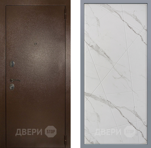 Дверь Заводские двери Эталон 3к антик медь Флитта Мрамор белый в Истра