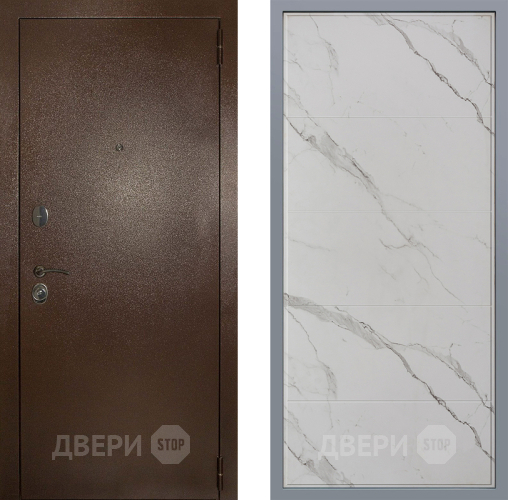 Дверь Заводские двери Эталон 3к антик медь Тривия Мрамор белый в Истра