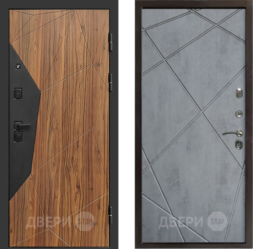 Входная металлическая Дверь Престиж Avangard Лучи Бетон темный в Истра