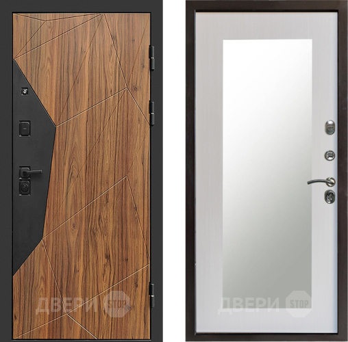 Входная металлическая Дверь Престиж Avangard Зеркло Пастораль Лиственница белая в Истра