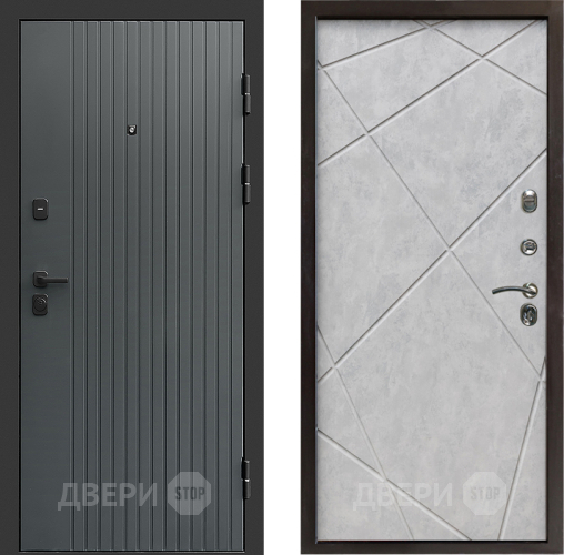 Входная металлическая Дверь Престиж Tvist Grey Лучи Бетон светлый в Истра