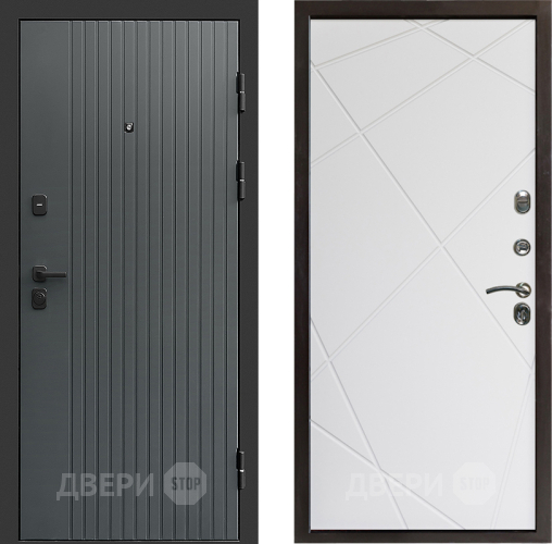 Входная металлическая Дверь Престиж Tvist Grey Лучи Бетон белый в Истра