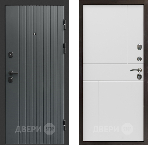 Входная металлическая Дверь Престиж Tvist Grey Горизонт Бетон белый в Истра