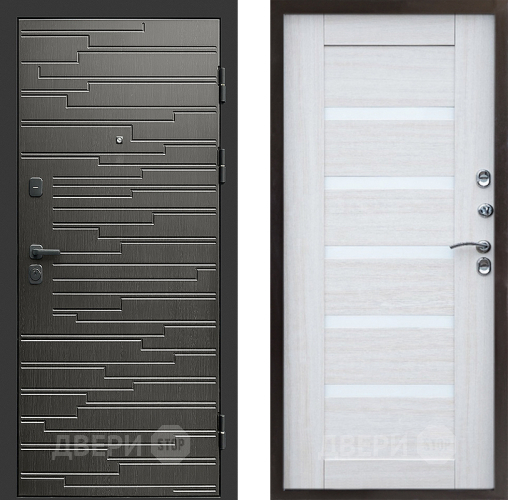 Входная металлическая Дверь Престиж Rivera Царга Лиственница белая в Истра