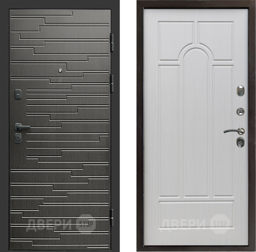 Входная металлическая Дверь Престиж Rivera Арка Лиственница белая в Истра