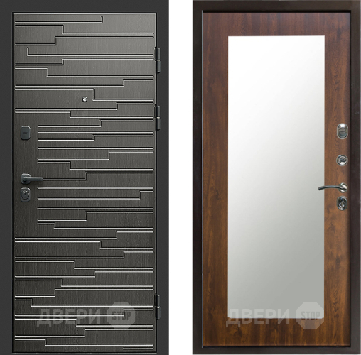 Входная металлическая Дверь Престиж Rivera Зеркло Пастораль Дуб в Истра