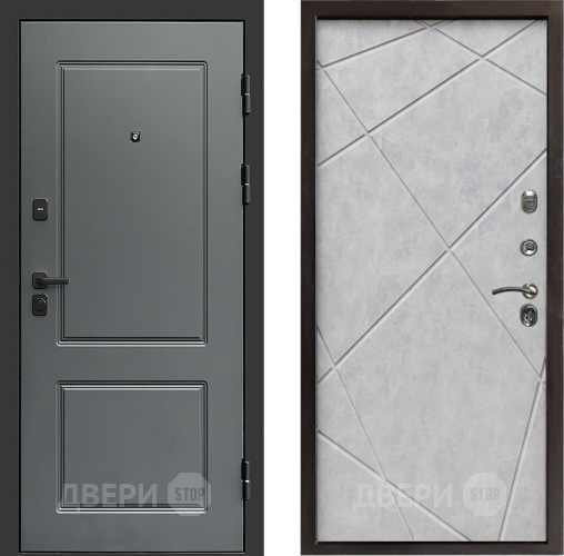Входная металлическая Дверь Престиж Verona Лучи Бетон светлый в Истра