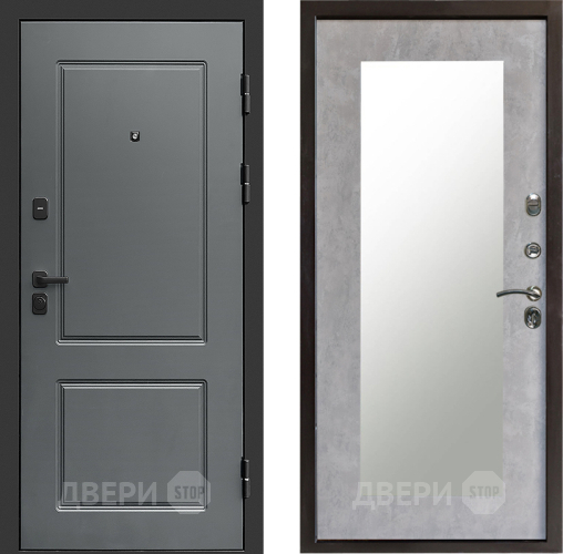 Входная металлическая Дверь Престиж Verona Зеркло Пастораль Бетон светлый в Истра