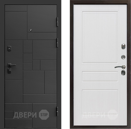 Входная металлическая Дверь Престиж Kvadro Классика Белое дерево в Истра