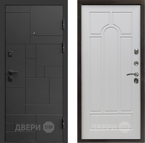 Входная металлическая Дверь Престиж Kvadro Арка Лиственница белая в Истра