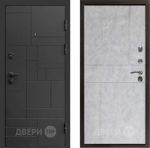 Входная металлическая Дверь Престиж Kvadro Горизонт Бетон светлый в Истра