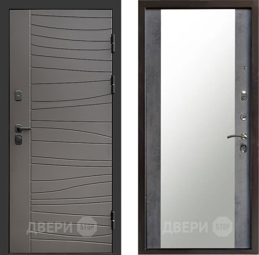 Входная металлическая Дверь Престиж Siciliya Зеркало Бетон темный в Истра