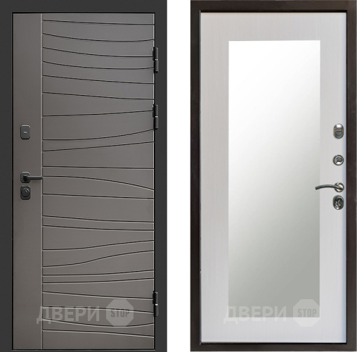 Входная металлическая Дверь Престиж Siciliya Зеркло Пастораль Лиственница белая в Истра