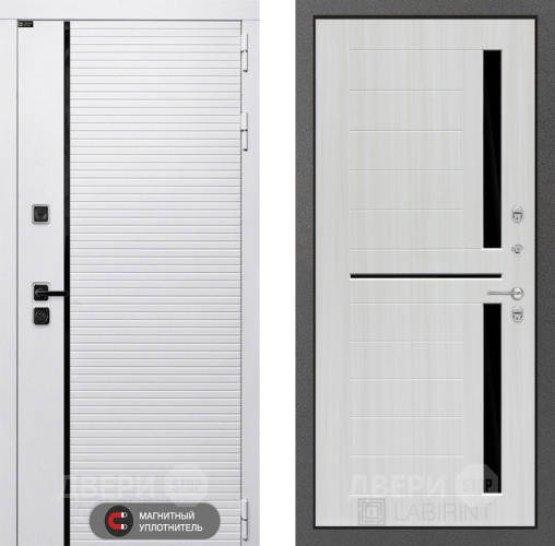 Входная металлическая Дверь Лабиринт (LABIRINT) Royal 02 Сандал белый в Истра
