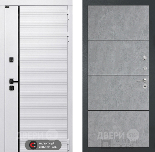 Входная металлическая Дверь Лабиринт (LABIRINT) Royal 25 Бетон светлый в Истра