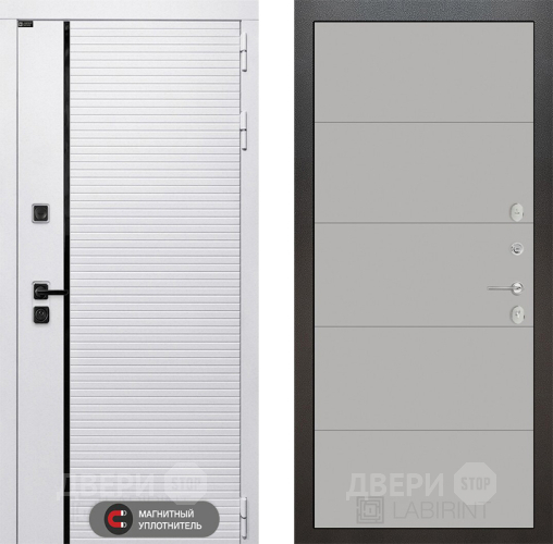 Входная металлическая Дверь Лабиринт (LABIRINT) Royal 13 Грей софт в Истра