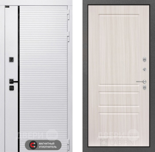 Входная металлическая Дверь Лабиринт (LABIRINT) Royal 03 Сандал белый в Истра