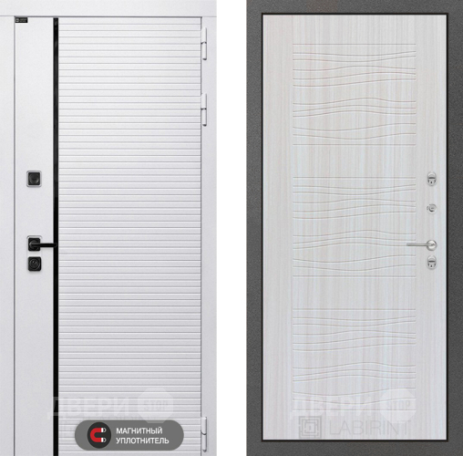 Входная металлическая Дверь Лабиринт (LABIRINT) Royal 06 Сандал белый в Истра