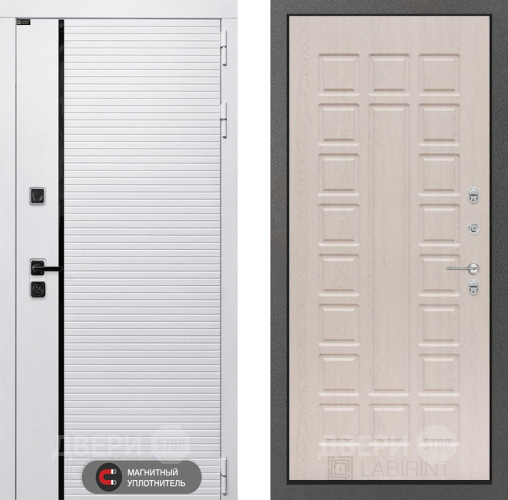 Входная металлическая Дверь Лабиринт (LABIRINT) Royal 04 Беленый дуб в Истра