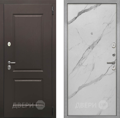 Входная металлическая Дверь Интекрон (INTECRON) Кампо Гладкая Мрамор натуральный арктик в Истра