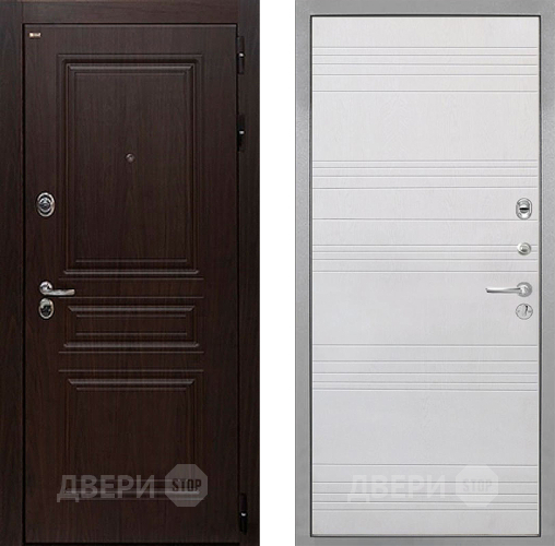 Входная металлическая Дверь Интекрон (INTECRON) Брайтон Тиковое Дерево ФЛ-316 Белый ясень в Истра