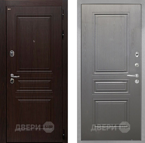 Входная металлическая Дверь Интекрон (INTECRON) Брайтон Тиковое Дерево ФЛ-243 Графит вуд дуб в Истра