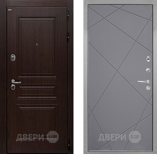 Входная металлическая Дверь Интекрон (INTECRON) Брайтон Тиковое Дерево Лучи-М Графит софт в Истра