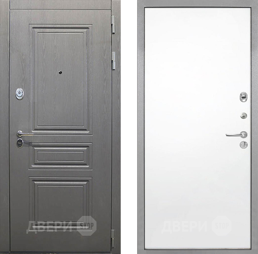 Входная металлическая Дверь Интекрон (INTECRON) Брайтон Графит Гладкая Силк Сноу в Истра