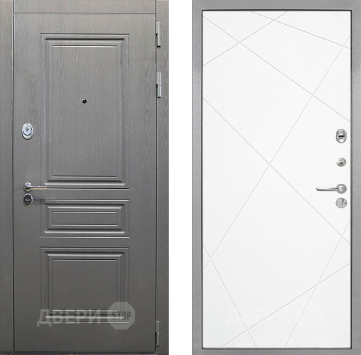 Входная металлическая Дверь Интекрон (INTECRON) Брайтон Графит Лучи-М Софт милк в Истра