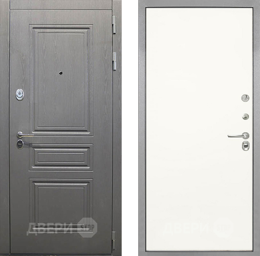 Входная металлическая Дверь Интекрон (INTECRON) Брайтон Графит Гладкая Слоновая кость в Истра