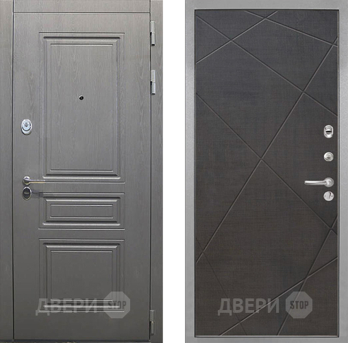 Входная металлическая Дверь Интекрон (INTECRON) Брайтон Графит Лучи-М Венге распил кофе в Истра