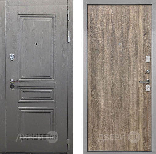 Входная металлическая Дверь Интекрон (INTECRON) Брайтон Графит Гладкая Дуб турин в Истра