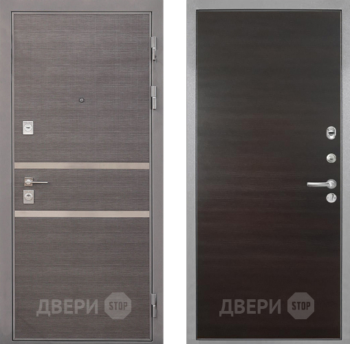 Входная металлическая Дверь Интекрон (INTECRON) Неаполь Гладкая Эковенге поперечный в Истра