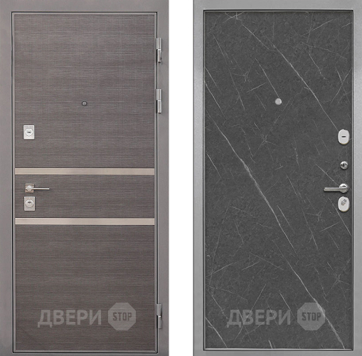 Входная металлическая Дверь Интекрон (INTECRON) Неаполь Гладкая Гранит лава оникс в Истра