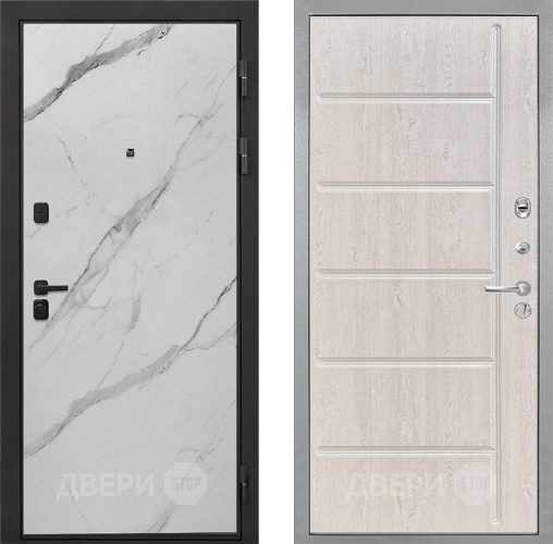 Входная металлическая Дверь Интекрон (INTECRON) Профит Black Мрамор Арктик ФЛ-102 Сосна белая в Истра