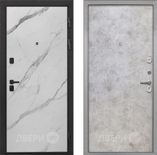 Входная металлическая Дверь Интекрон (INTECRON) Профит Black Мрамор Арктик Гладкая Мрамор светлый в Истра
